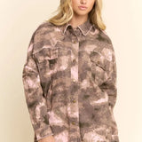 Camo Print Brushed Twill Shacket - PREORDER