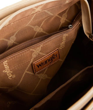 Wrangler Leopard Print Wide Tote Bag/Crossbody - Brown
