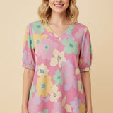Spring Rain Peonies Top - Pink