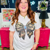 Camo Turq Bow Boujee Tee