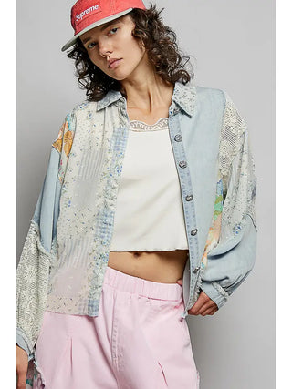 POL Long Sleeve Crochet Floral Shirt  - PREORDER