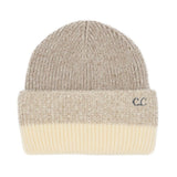 CC Two Tone Beanie - Cream - FINAL SALE