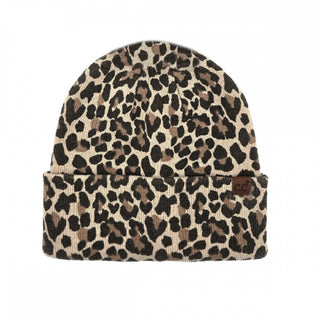 Leopard Cuffed Beanie