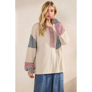 Colorblock Henley Top