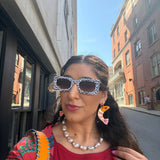 Spot Me If You Can Mixed Print Sunglasses