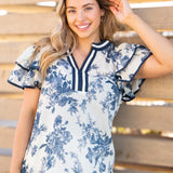 V-Neck Flutter Sleeve Top PREORDER