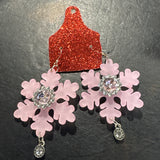 Sandra Ling Pink Snowflake Earrings - CIJ 24