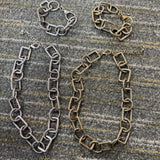 Geometric Link Necklace or Bracelet - PREORDER
