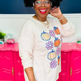 Sadie Pumpkin & Flower Print Top *Final Sale*