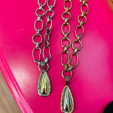 Wavy Chainlink Teardrop Necklaces - 2 Styles