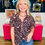 Untamed Leopard Mesh ShortSleeve Top