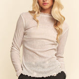 Long Sleeve Mesh Layering Top - LAST ONES FINAL SALE