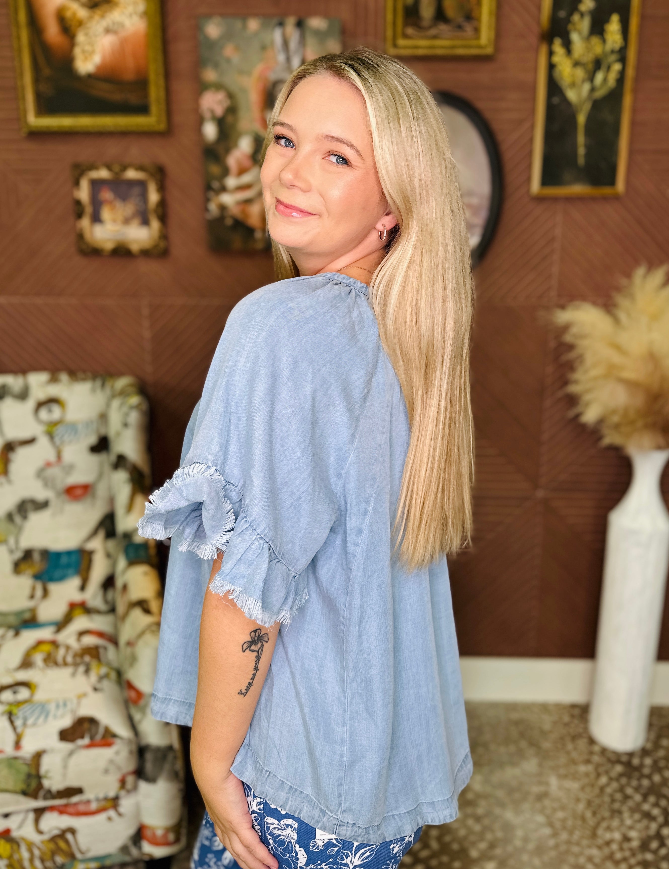 Edge Of Blue Denim Top