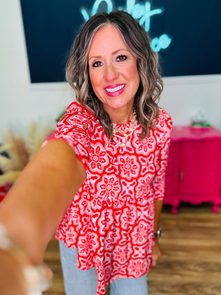 Arden Geo Floral Top