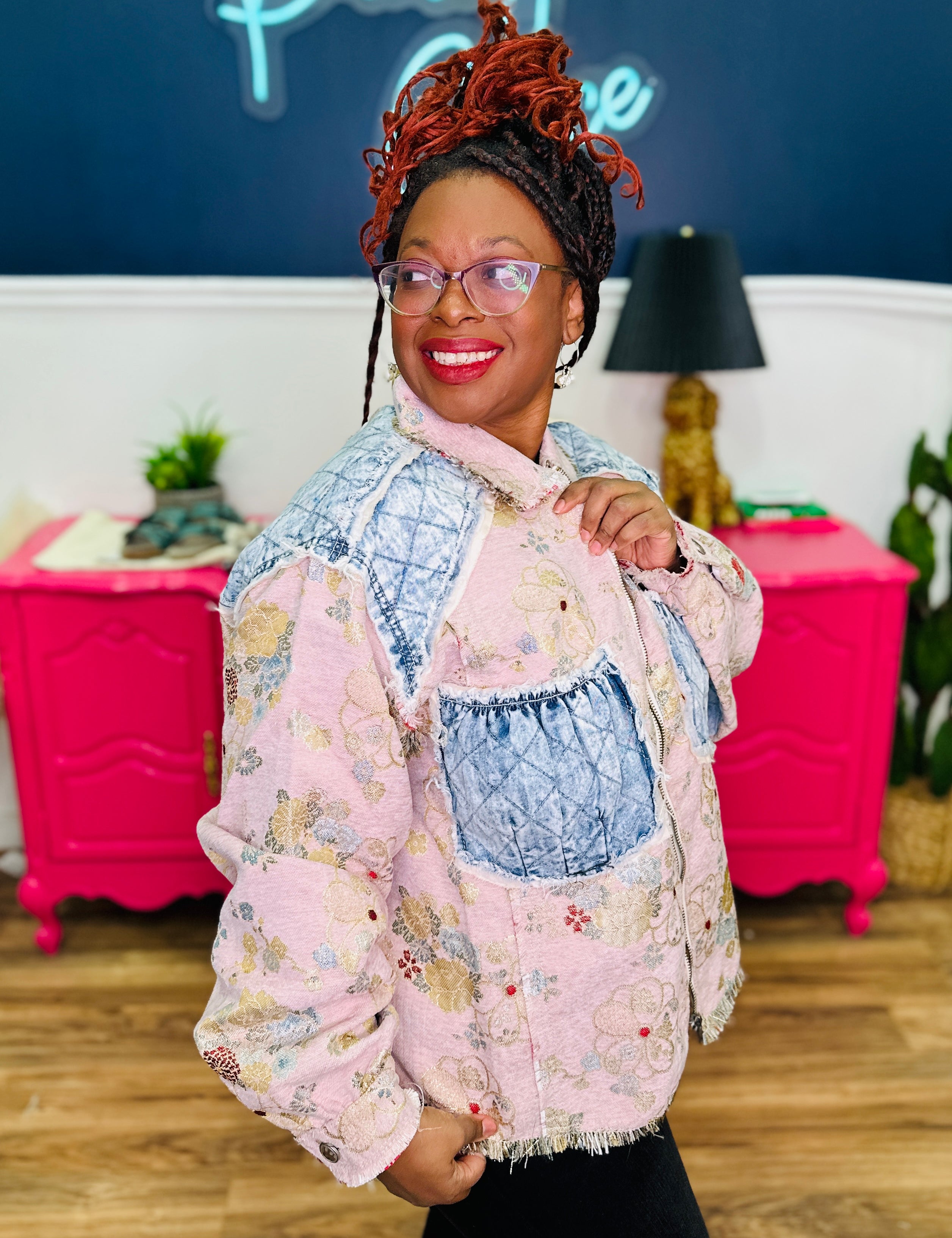 POL Balloon Sleeve Floral Relaxed Fit Shacket - FINAL SALE