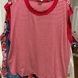 Cap Sleeve Striped Top