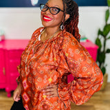 Printed Satin Twill Blouse - LAST ONES FINAL SALE