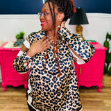 POL Long Sleeve Button Front Top - FINAL SALE