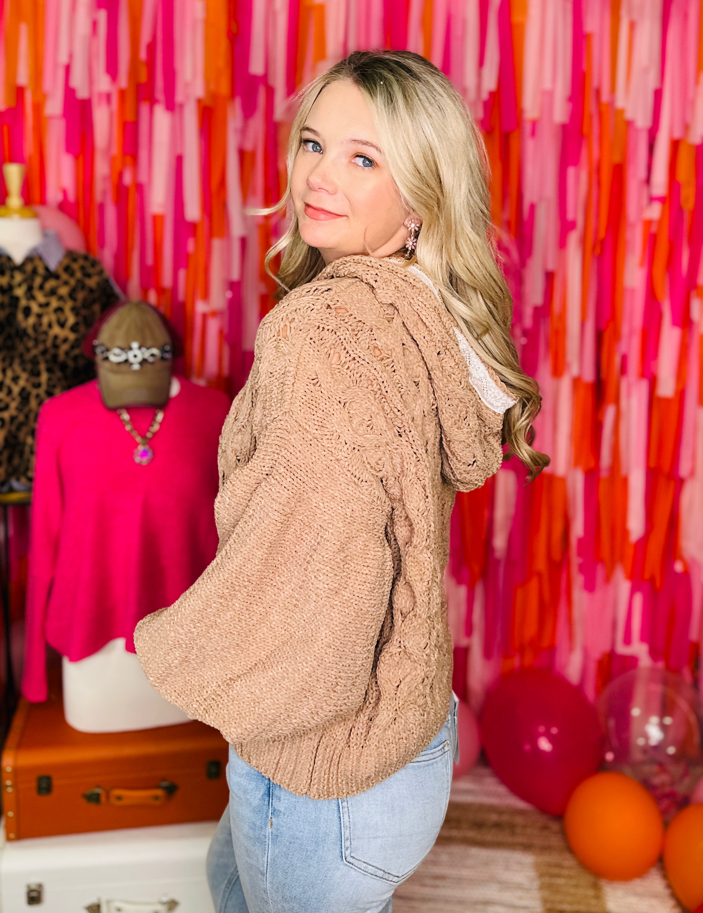 Cozy Charm Sweater Top By POL - Mocha