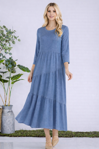 Easy To Handle Dress - Denim Blue - PREORDER
