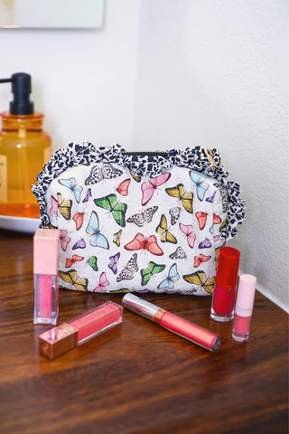 PREORDER - Butterfly Bliss Quilted Ruffle Bag