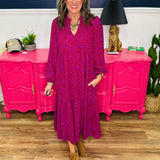 Notch Neck Floral Print Maxi Dress - FINAL SALE