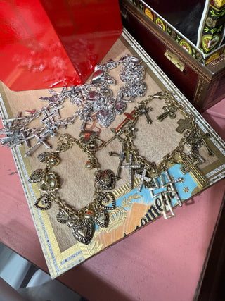 Charm Bracelet - Cross or Hearts