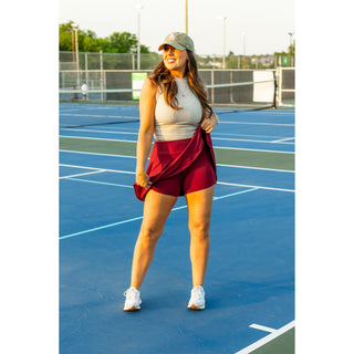 Julia Rose The RaeLynn red skort womenâ€™s skort with built-in shorts