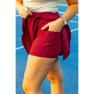 Julia Rose The RaeLynn red skort womenâ€™s skort with built-in shorts