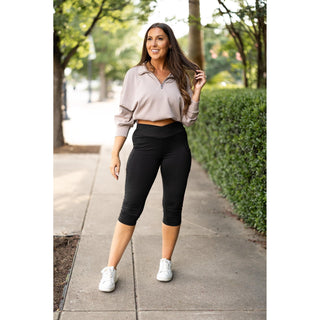 Julia Rose The Lillian sculpting crossover capri leggings high-waisted womenâ€™s capris