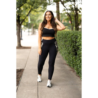 Julia Rose The Gianna leopard panel sculpting leggings high-waisted womenâ€™s leggings