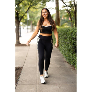 Julia Rose The Gianna leopard panel sculpting leggings high-waisted womenâ€™s leggings