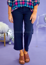 Load image into Gallery viewer, Hayley Hyperstretch Crop Pants - Navy

