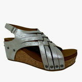 Lunar Braided Wedge Sandals by Very G - Champagne