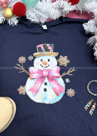 Winter Snowman Graphic Tee (Crew & V-Neck)