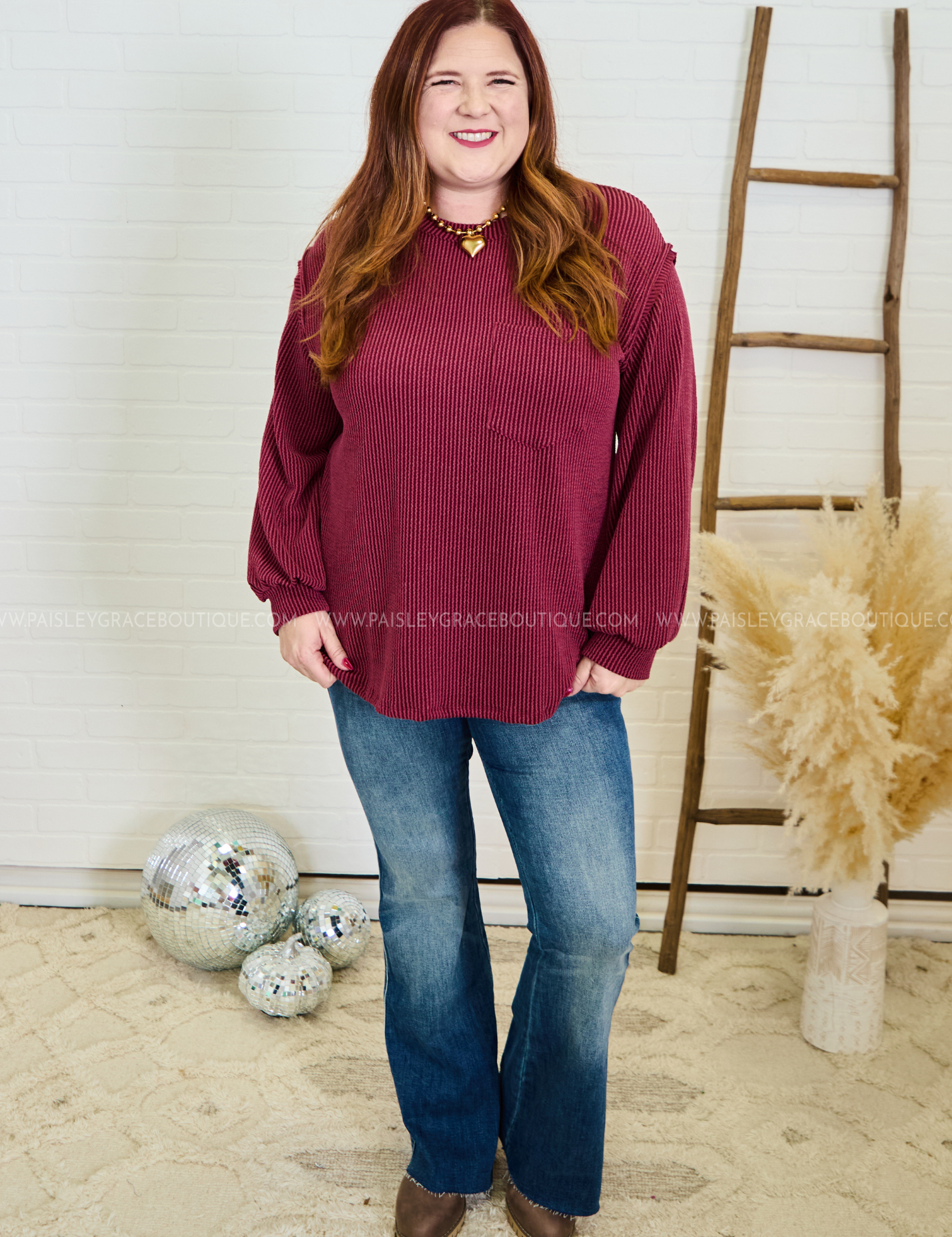 Vibe Check Top - Burgundy* LAST ONES FINAL SALE *