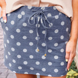 Jess Lea Faux Denim Polka Dot Skort - PREORDER