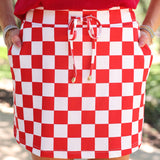 PREORDER- Let's Go Checkered Skort- Red