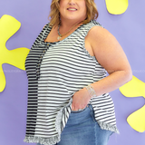 Color Blocked Striped Knit Tank Top* FINAL SALE *