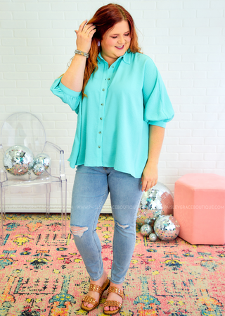 Breeze In My Hair Top - Mint - FINAL SALE