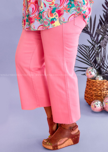 Cassidy Cropped Wide Leg Jeans by Judy Blue - Pink