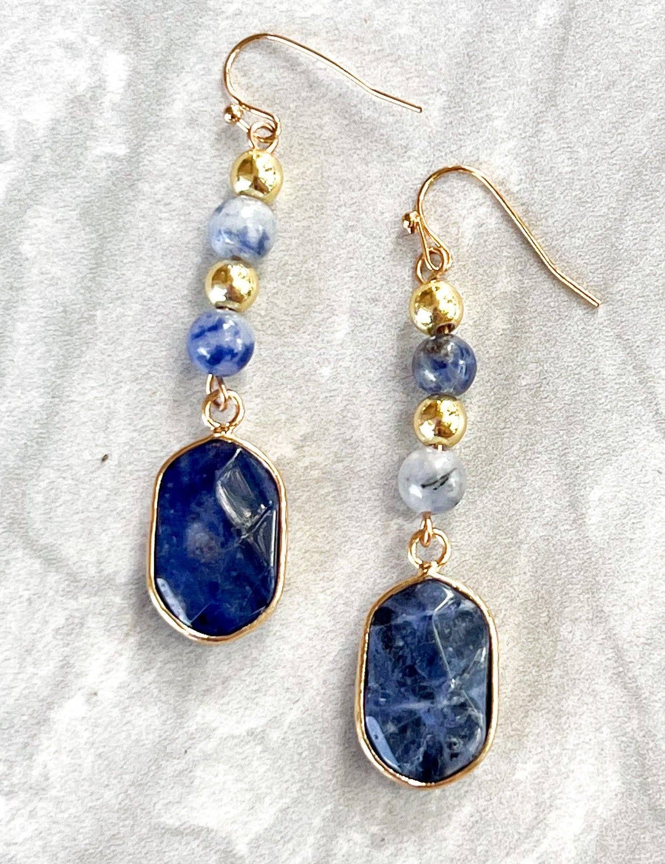 Maggie Drop Earrings - Blue