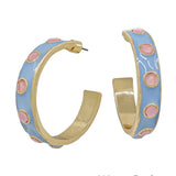 Aveline Hoop Earrings - Blush/Blue