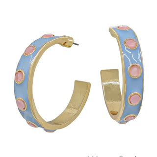 Aveline Hoop Earrings - Blush/Blue