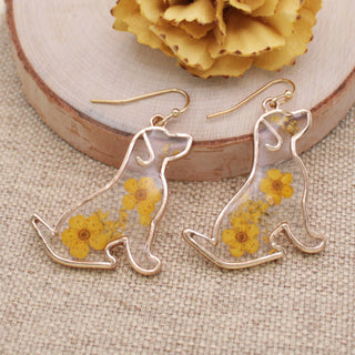 Floral Friend Pup Earrings