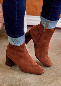 Margo Ankle Booties by Corkys - Chestnut Suede - FINAL SALE