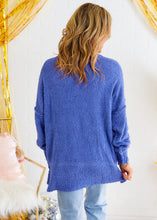 Load image into Gallery viewer, Rome Chenille Sweater by Mudpie - Blue- Final Sale
