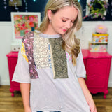 Patchwork Paradise Tee - Lt Blue