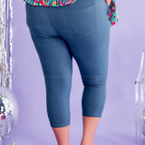 Araceli Stretch Capri Jeggings - Teal* LAST ONES FINAL SALE *