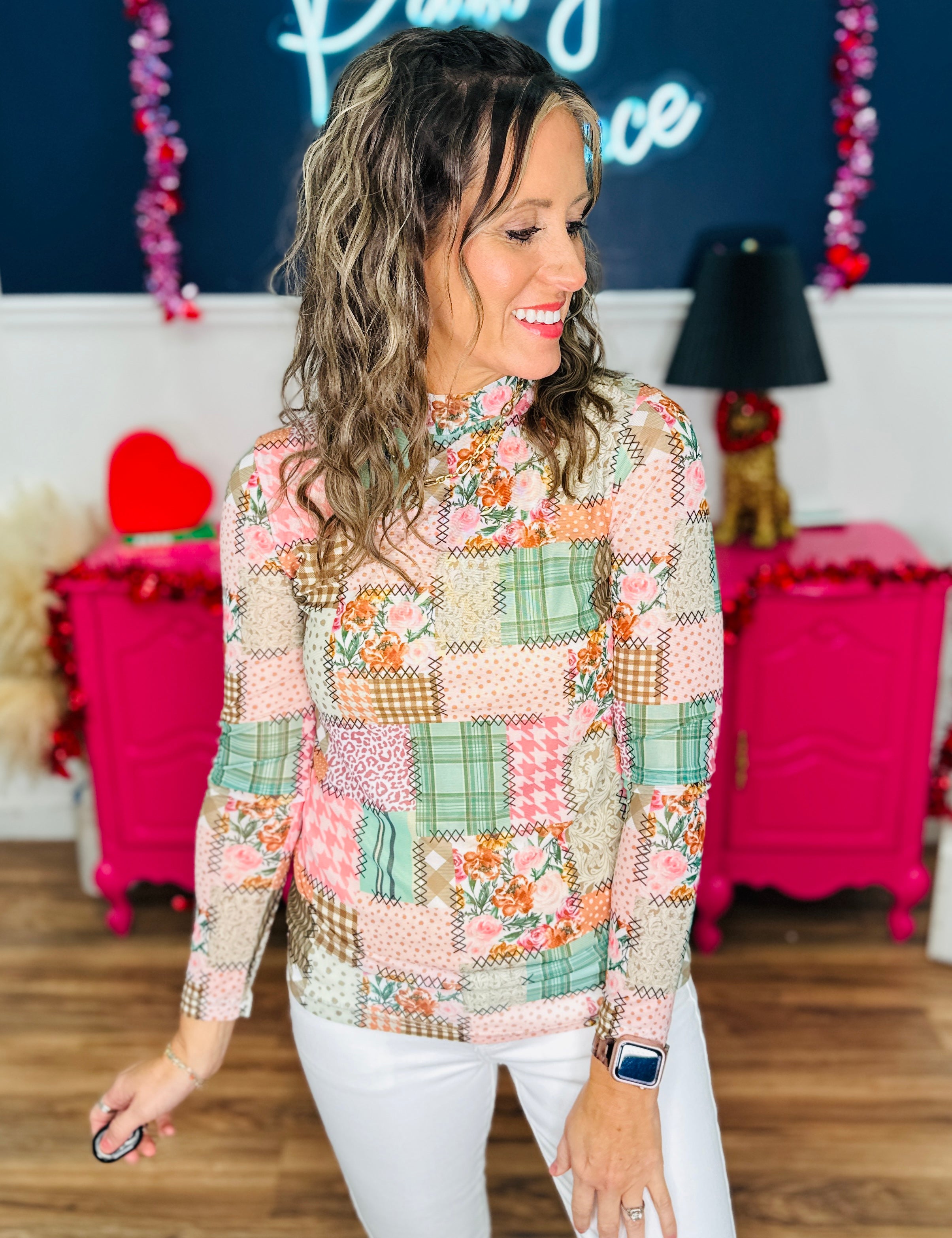 Mosaic Spring Mesh Top - FINAL SALE